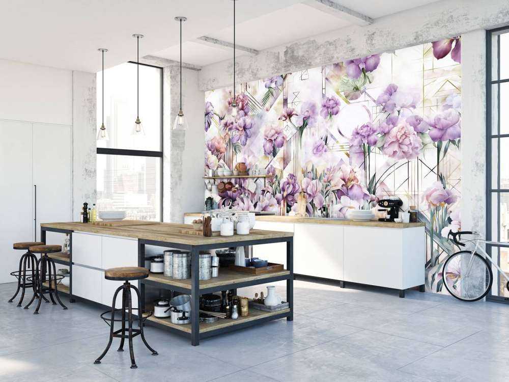 Huge Watercolor Irises Purple