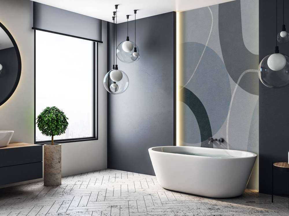 Mid Century Shapes And Outline Grey Teal