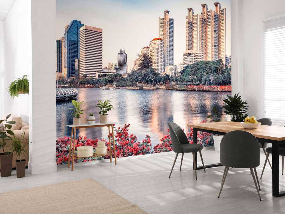 Bloemen aan de stadswaterkant