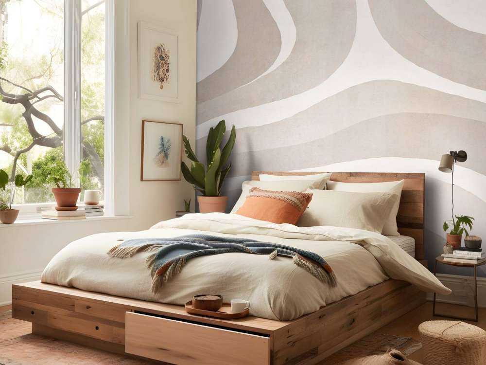 Retro Boho Shapes And Forms Sandy Beige