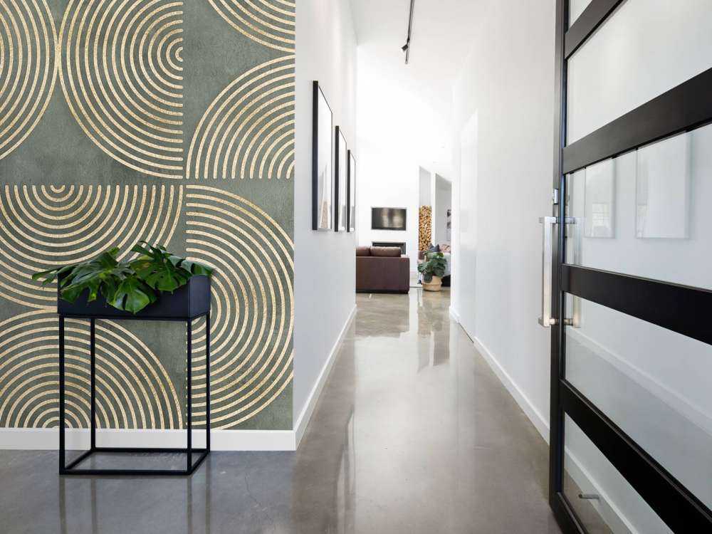 Eclectic Circles Modern Art Green Gold