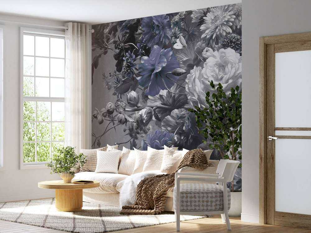 Big bouquet with poppies Blue