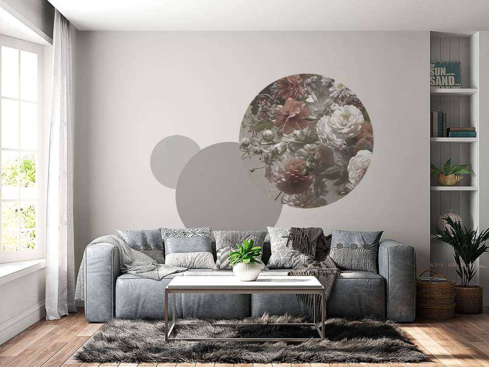 Big bouquet with poppies Cream