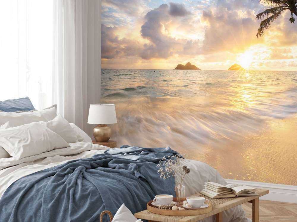 Langzaam licht op tropisch strand