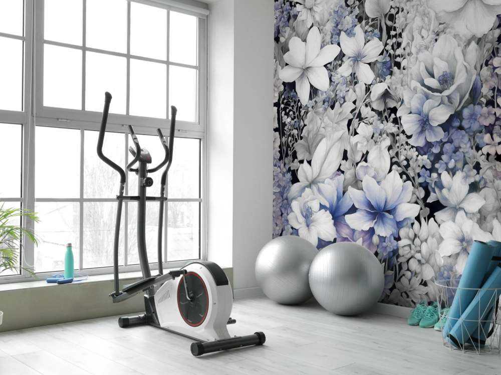 Flower festivalSEAMLESS Dark Blue