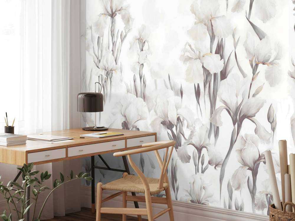 Irises Dance Seamless Muted Beige