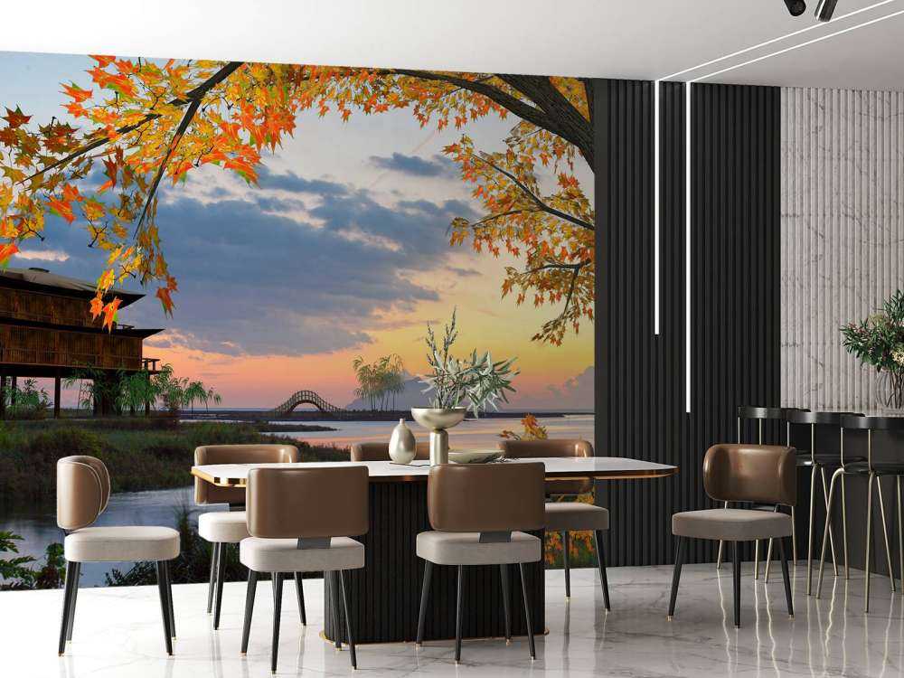 Chinees landschap in de herfst