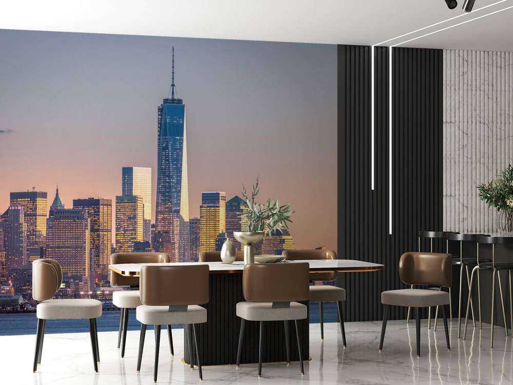 Zonsondergang bij New York