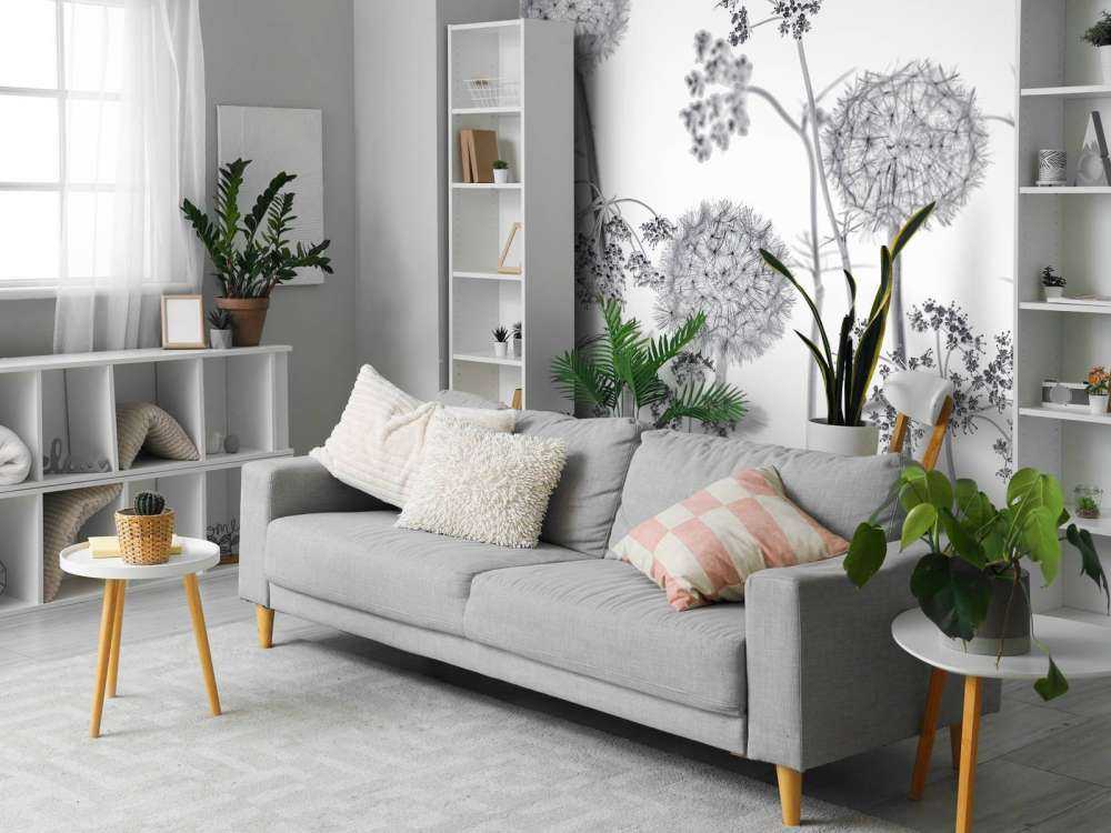 Meadow bloemen in zwart-wit