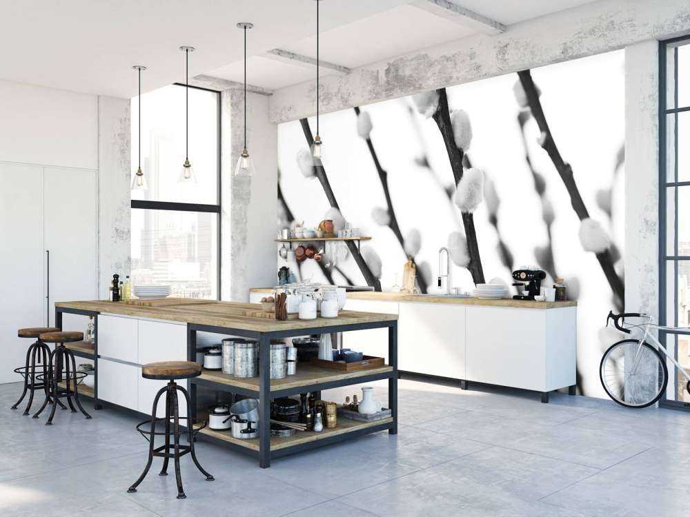 Boswilg in zwart-wit