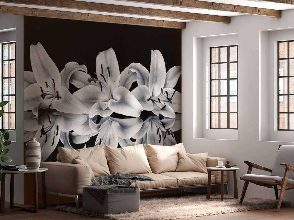 Bloemen in zwart-wit