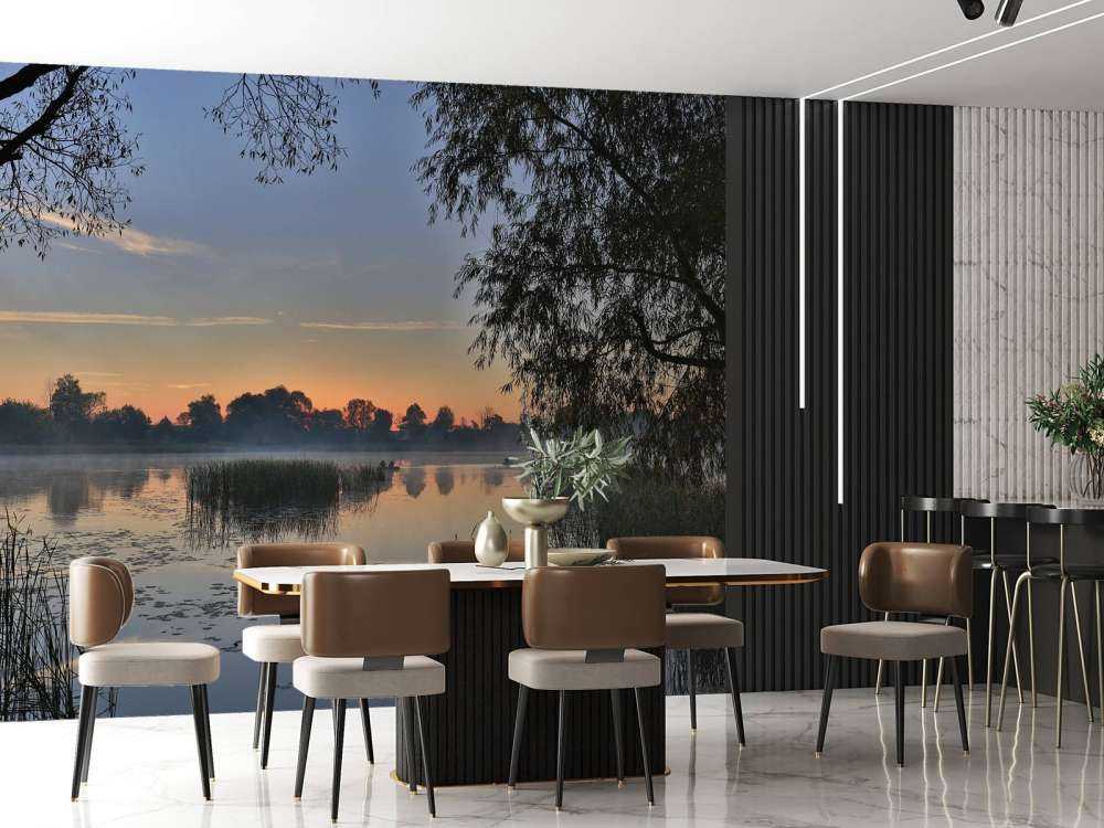 Natuurgebied in de vroege ochtend