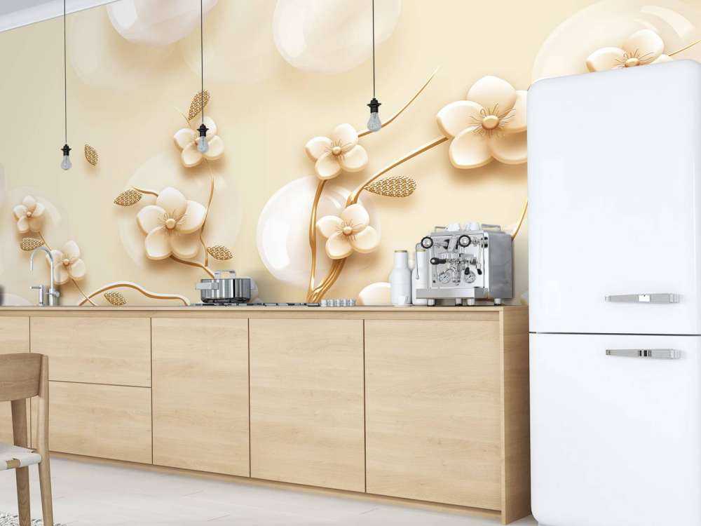 Gouden tak met bloemen