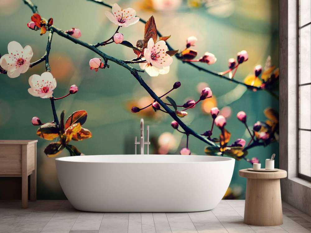 Bloesem in Volle Bloei met Groene Achtergrond