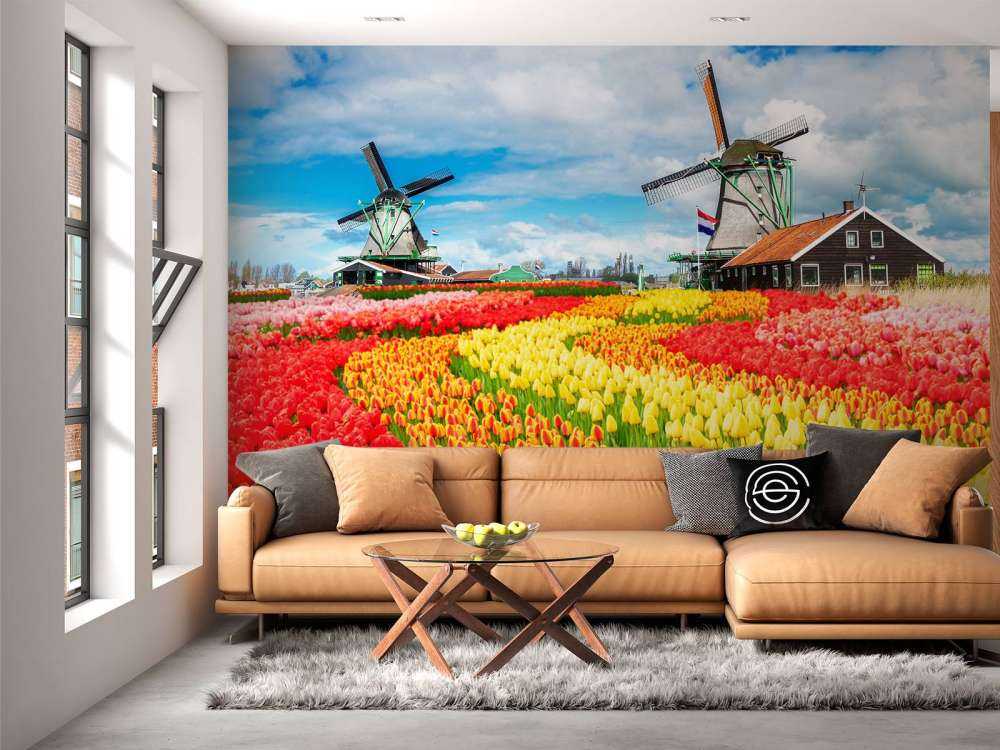 Kleurrijke tulpen creatie