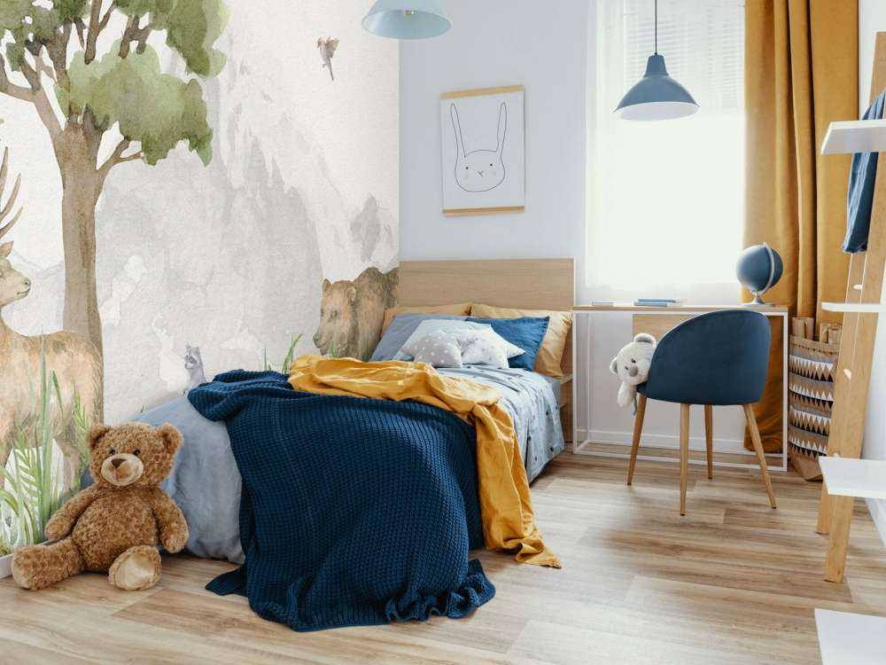 Bosdieren bij een berg