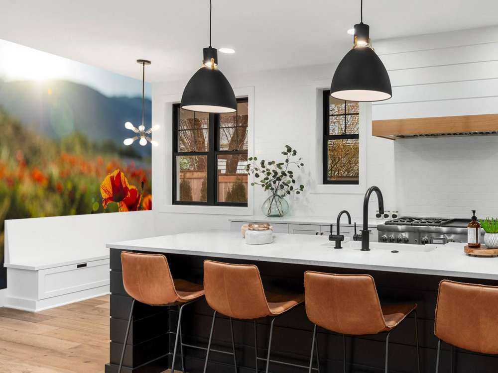 Klaprozen met zonnestralen