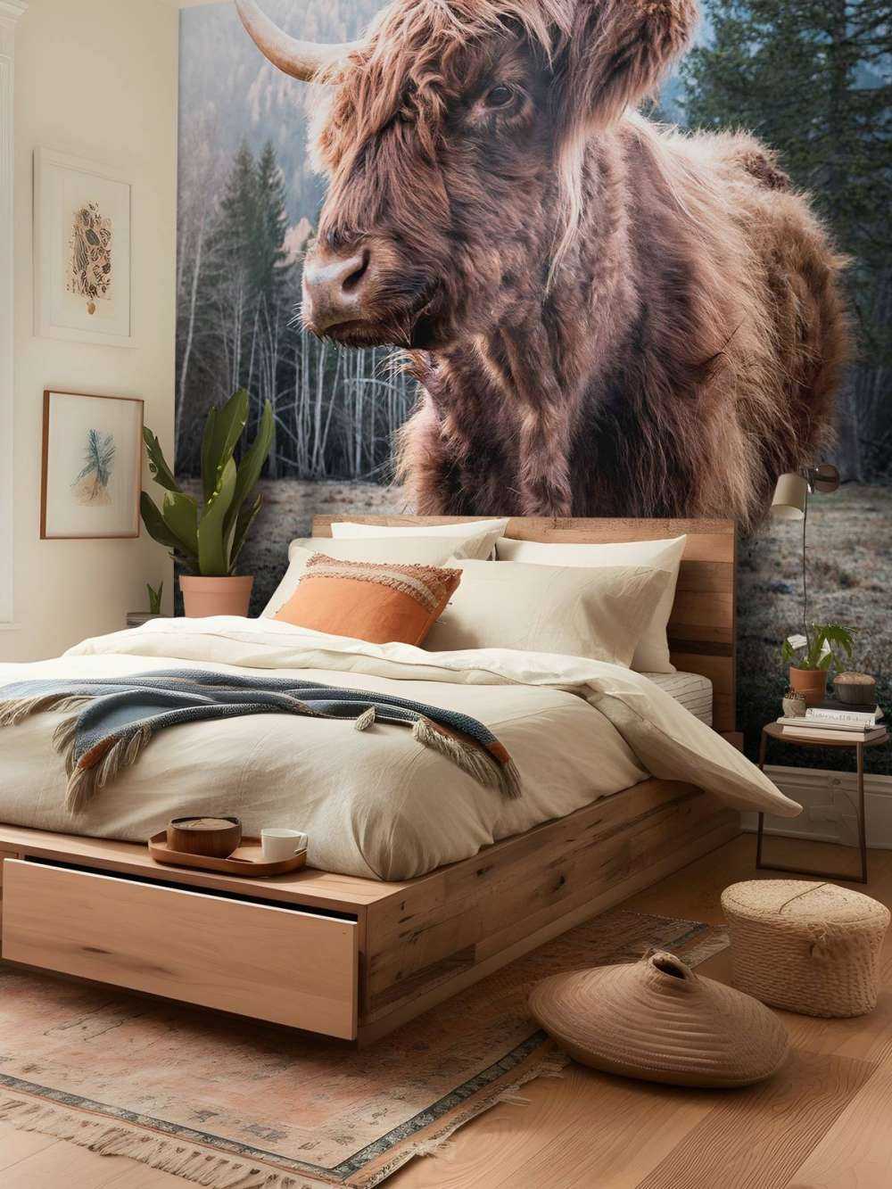 Schotse Hooglander in de ochtend