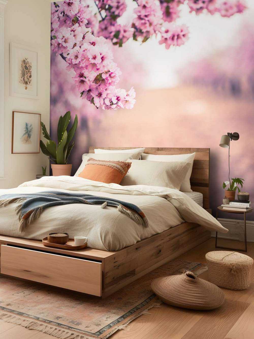 Paarse Japanse bloesems