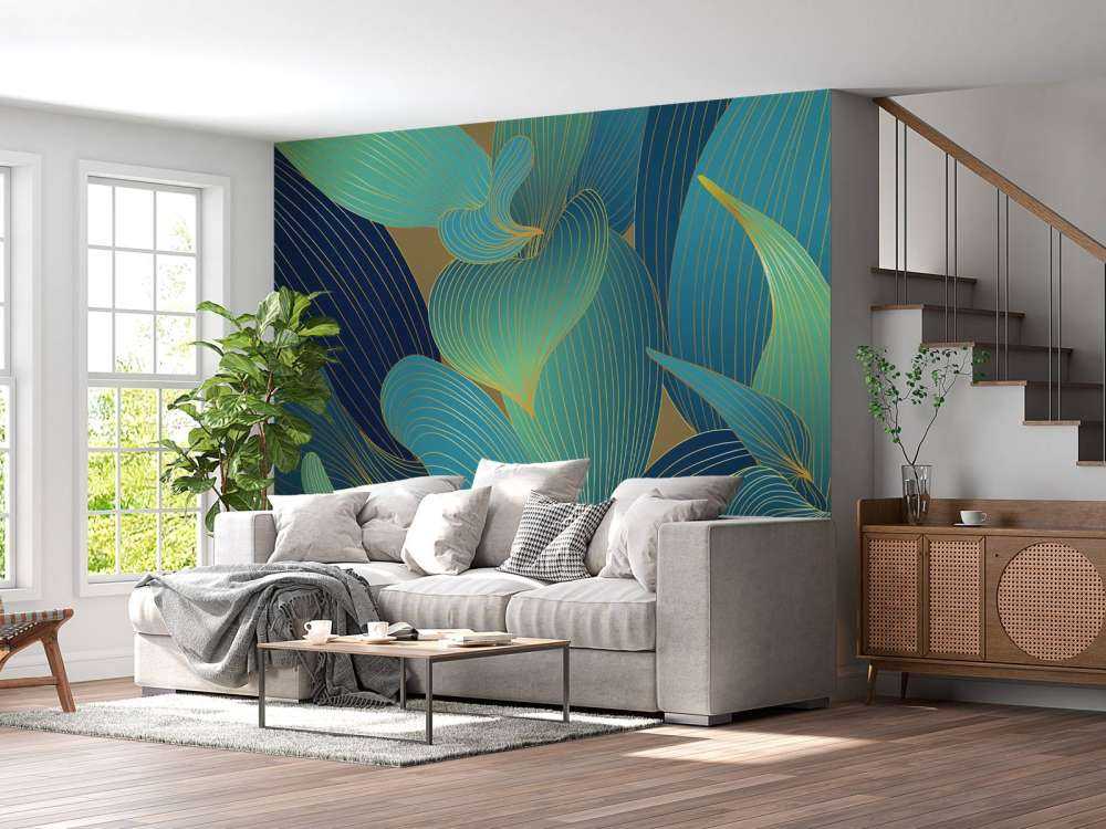 Blauwe en groene bladeren