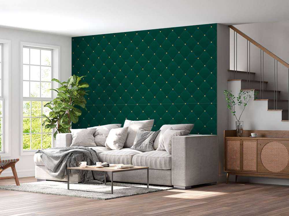 Donkergroen chesterfield patroon