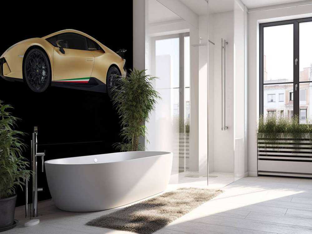 Lamborghini Huracán - Zijkant, zwart