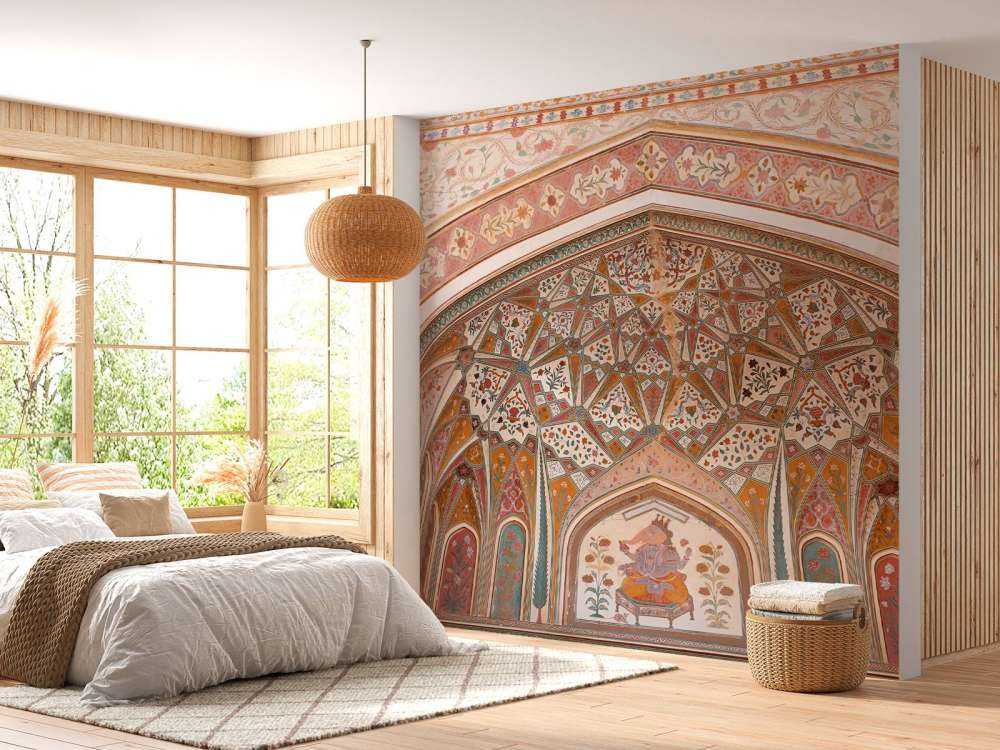 Rijk beschilderde Indiase boog 