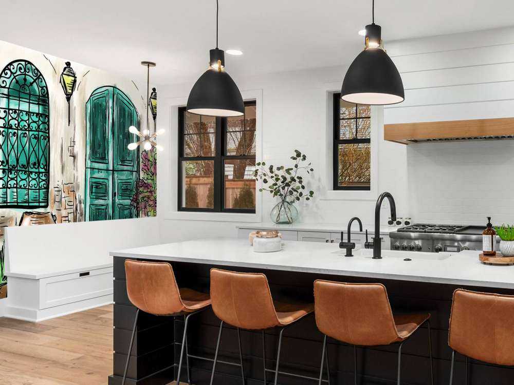 Tekening van een Mediterraans huis