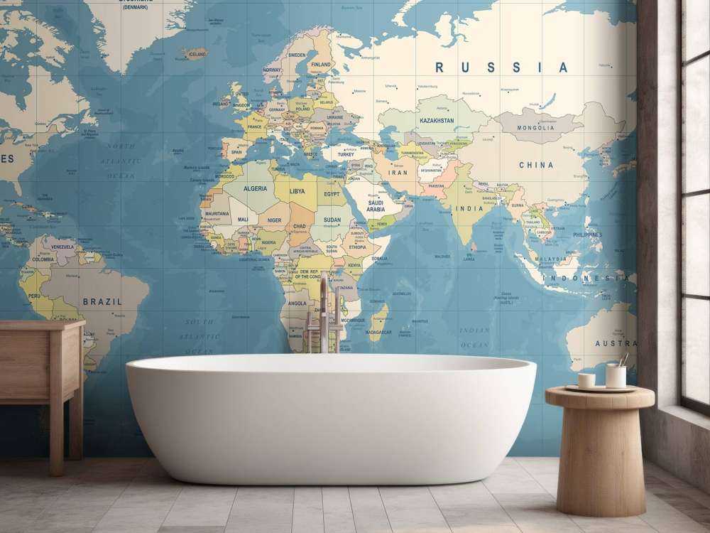 Wereldkaart met namen