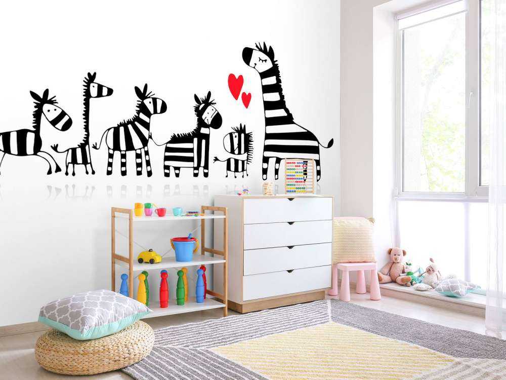 Zebra moeder met haar kinderen