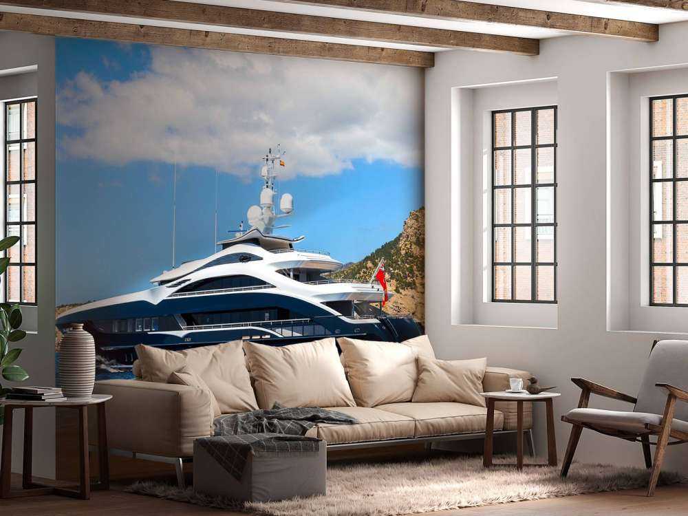 Luxe jacht aan de kust