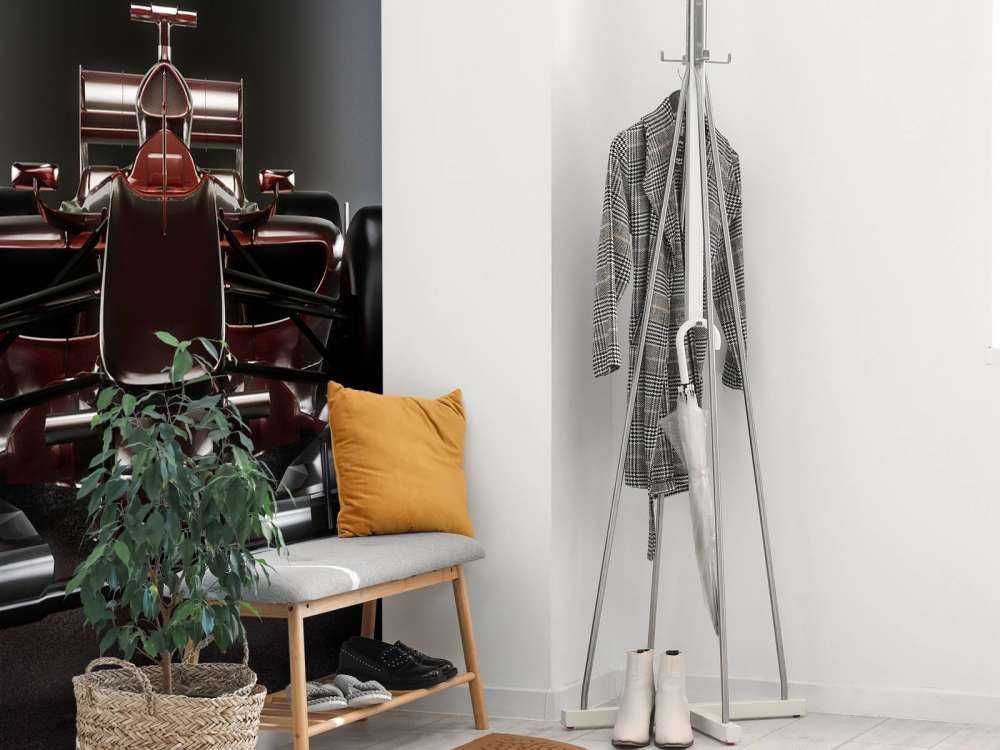 Voorzijde van een rode Formule 1-auto