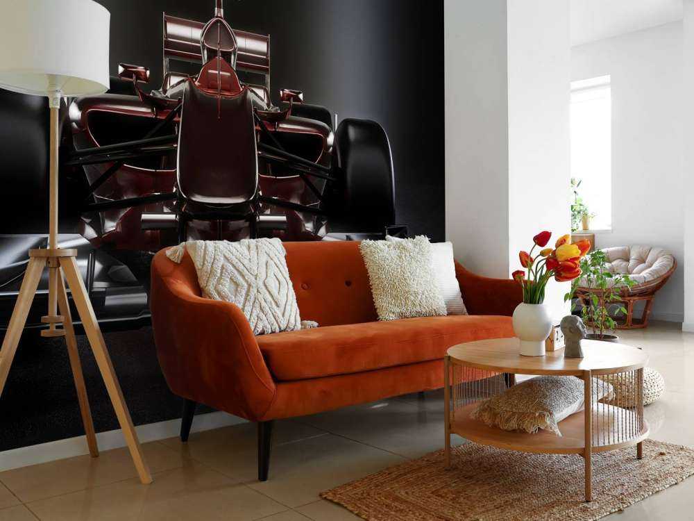 Voorzijde van een rode Formule 1-auto