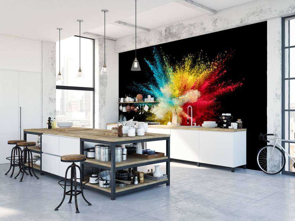 Kleurpoeder explosie