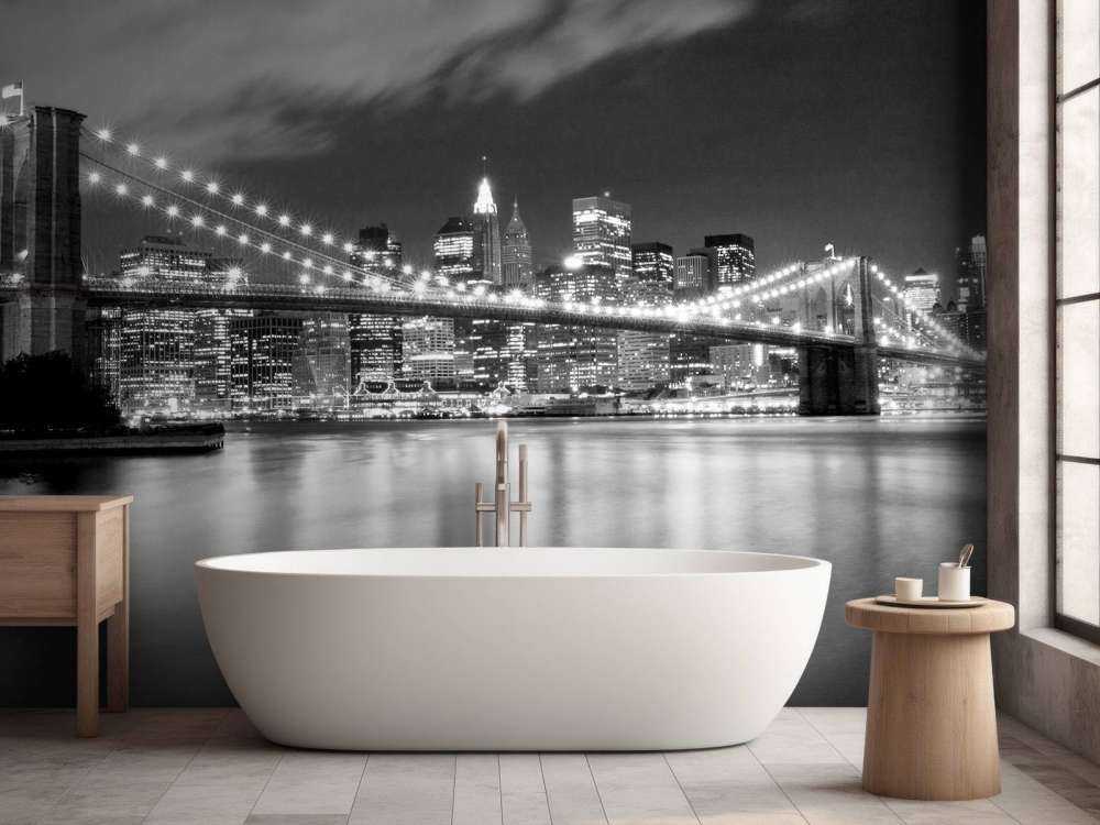 Brooklyn Bridge in zwart-wit