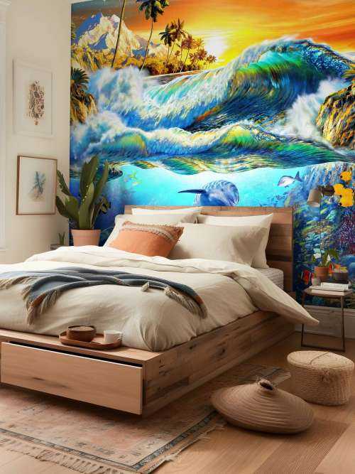 Hawaian Dawn_Waves and Dolphins