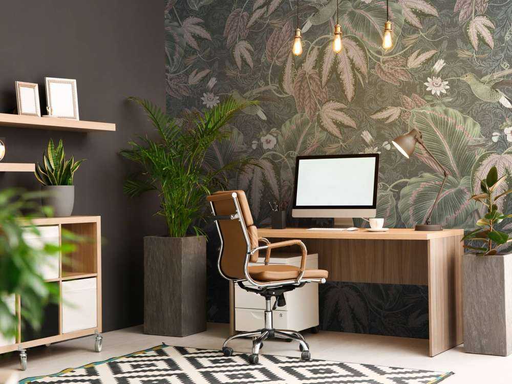 Tropical Birds of Paradise - vintage green