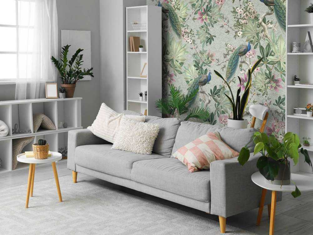 Vintage garden pauwen - mint groen