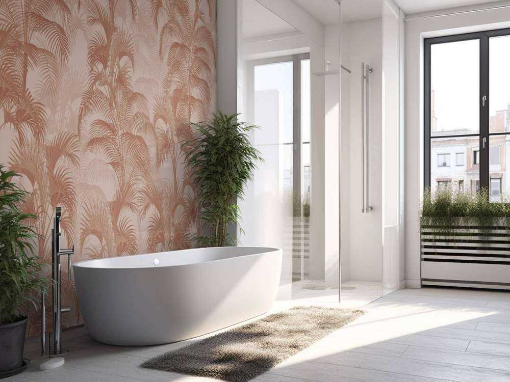 Tropische Vintage Palmen - terracotta