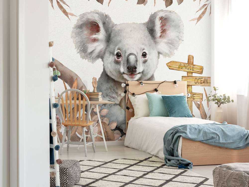 Baby koala in de jungle taupe