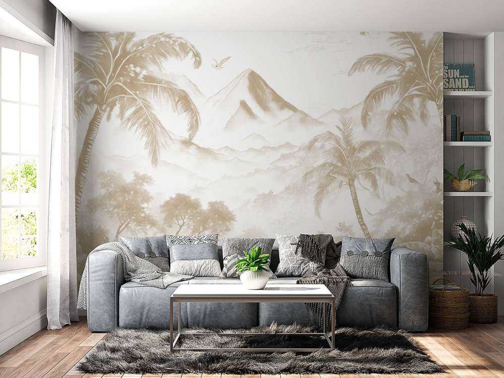 Ochtendgloren op Vulkanisch Eiland, taupe