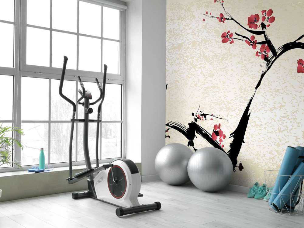 Kersenbloesem inkt schilderij