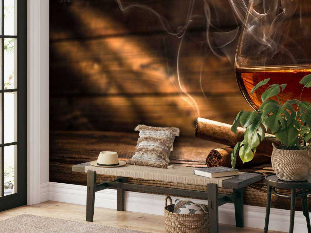 Glas cognac met sigaren