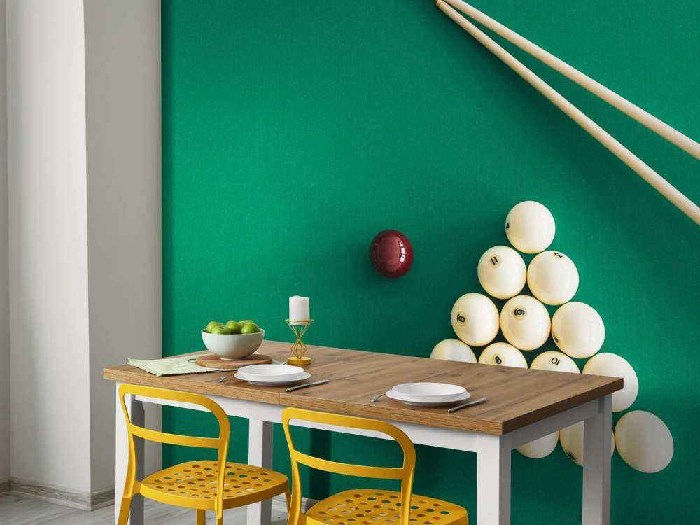 Pooltafel van bovenaf