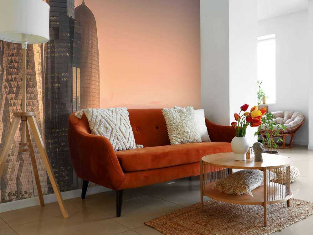 Skyline van Doha in de avond