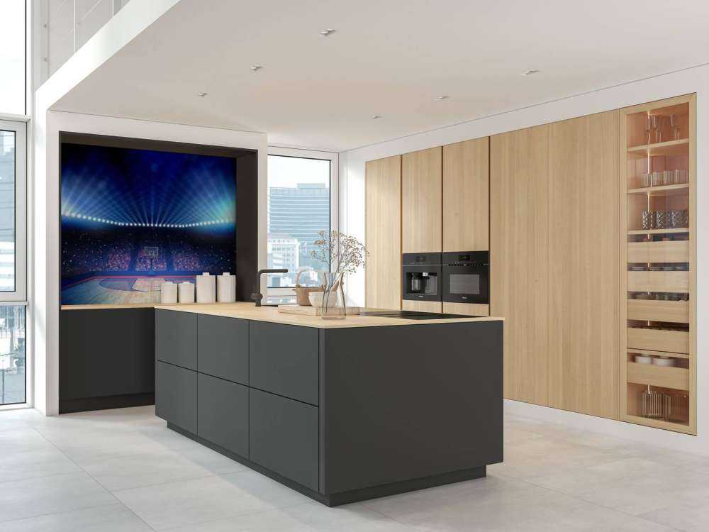 Verlichte basketbal arena