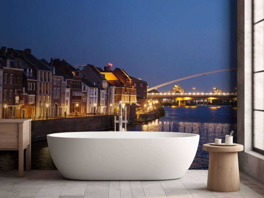 De Hoge Brug in de avond