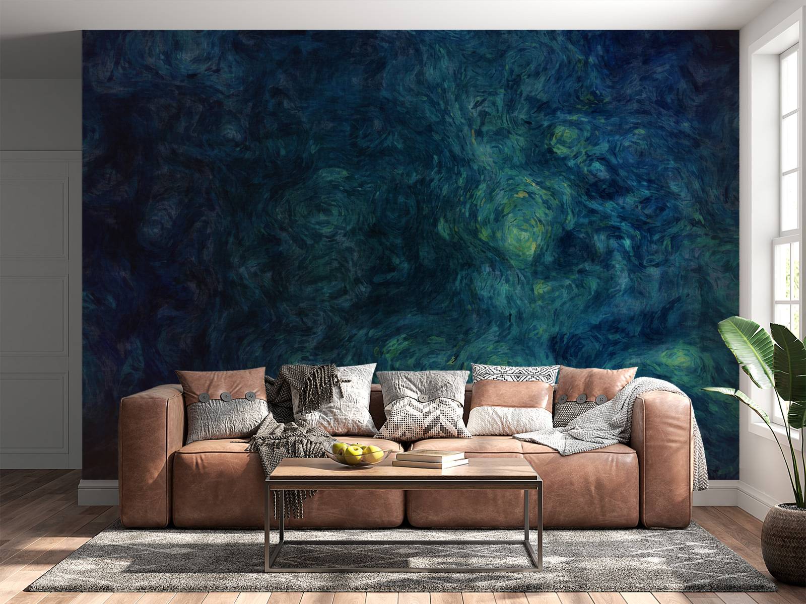 Blauw rook patroon