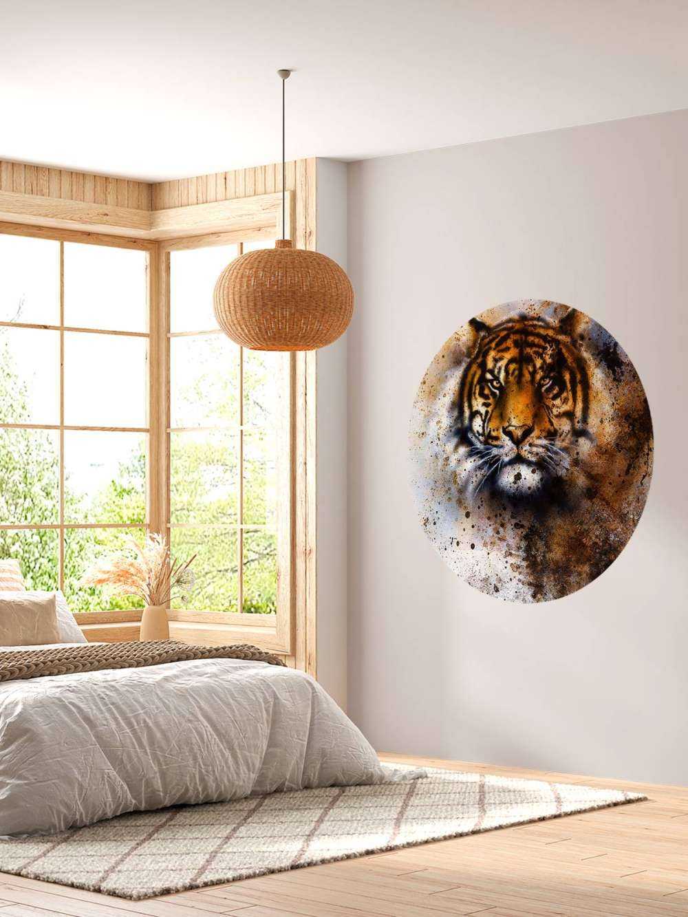 Stoere tijger schilderij