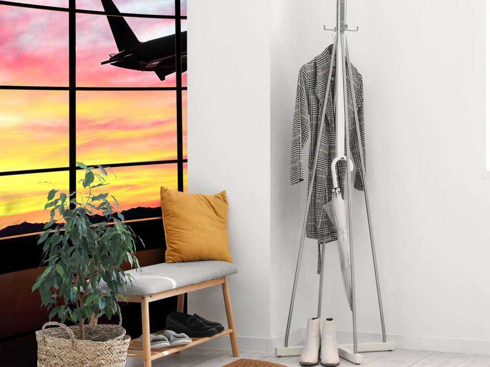 Raam bij een vliegveld